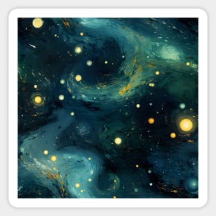 Van Gogh Starry Night Outer Space Pattern 20 Sticker